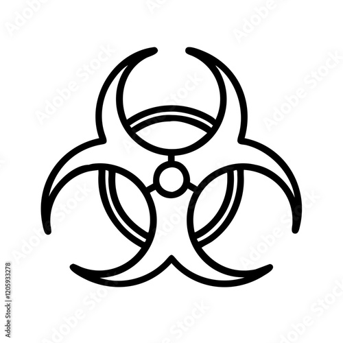 biohazard symbol icon, biohazard symbol line art - simple line art of biohazard symbol, perfect for biohazard symbol logos and icons