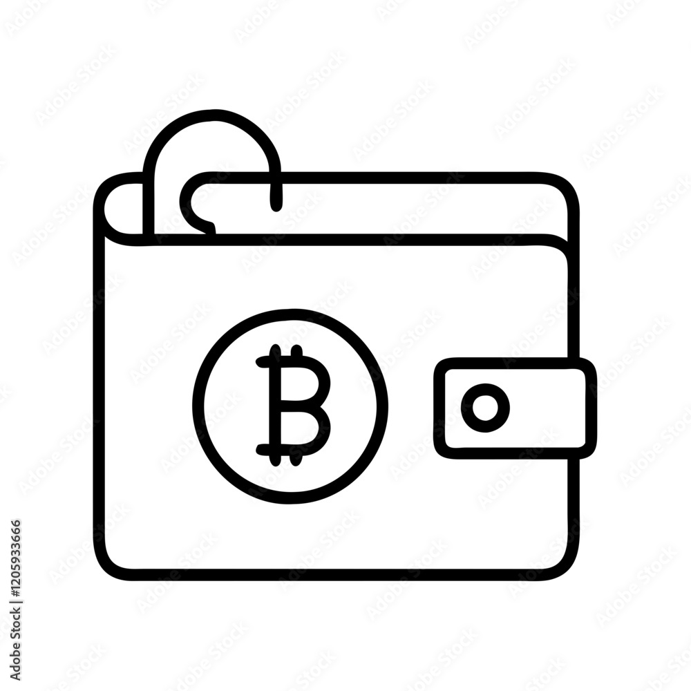 bitcoin wallet icon, bitcoin wallet line art - simple line art of bitcoin wallet, perfect for bitcoin wallet logos and icons bitcoin wallet icon, bitcoin wallet line art - simple line art of bitcoin wallet, perfect for bitcoin wallet logos and icons