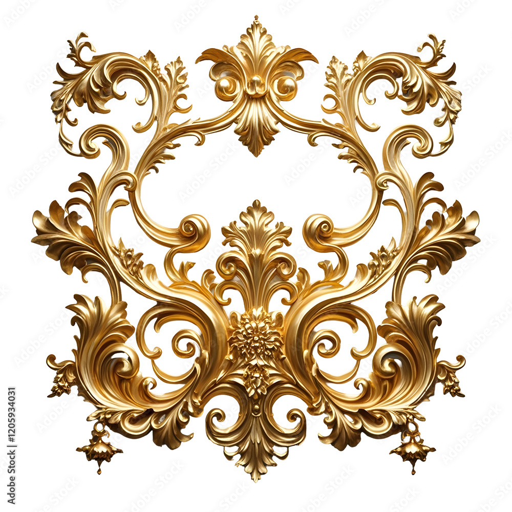Ornate golden baroque scrollwork, intricate floral design, metallic gold filigree, Ornate golden baroque scrollwork, intricate floral design, metallic gold filigree,