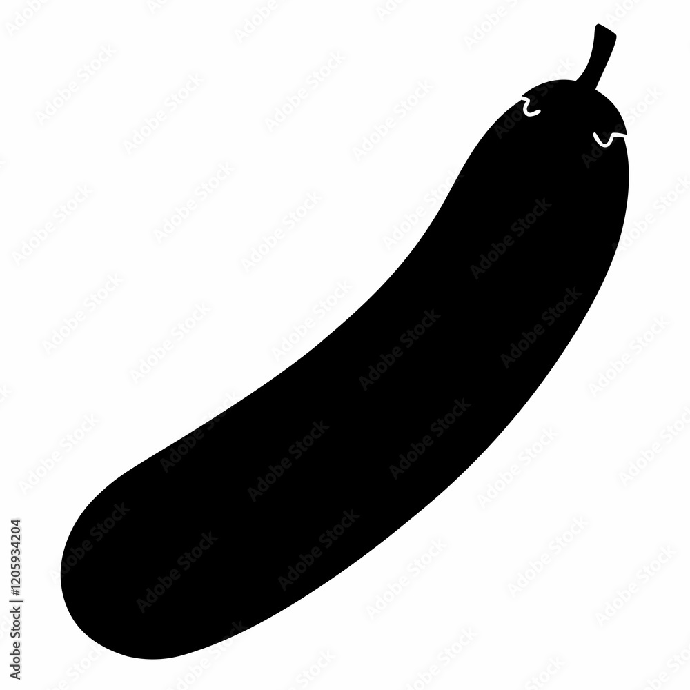 Elegant Cucumber Silhouette Art Vector Edition Elegant Cucumber Silhouette Art Vector Edition