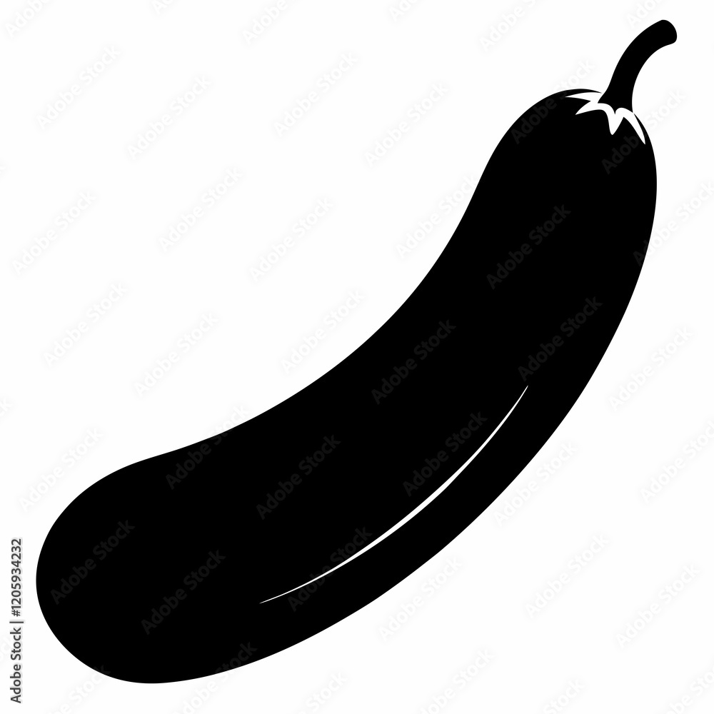 Elegant Cucumber Silhouette Art Vector Edition Elegant Cucumber Silhouette Art Vector Edition