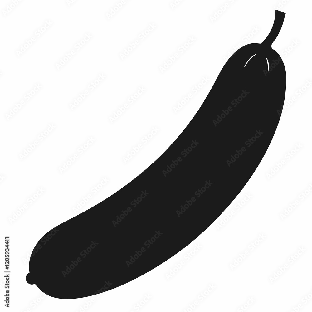 Elegant Cucumber Silhouette Art Vector Edition Elegant Cucumber Silhouette Art Vector Edition
