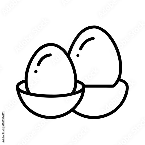 Foto boiled eggs icon, boiled eggs line art - simple line art of boiled eggs, perfect