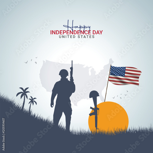 United States Independence Day. Independence Day creative Design for social media post