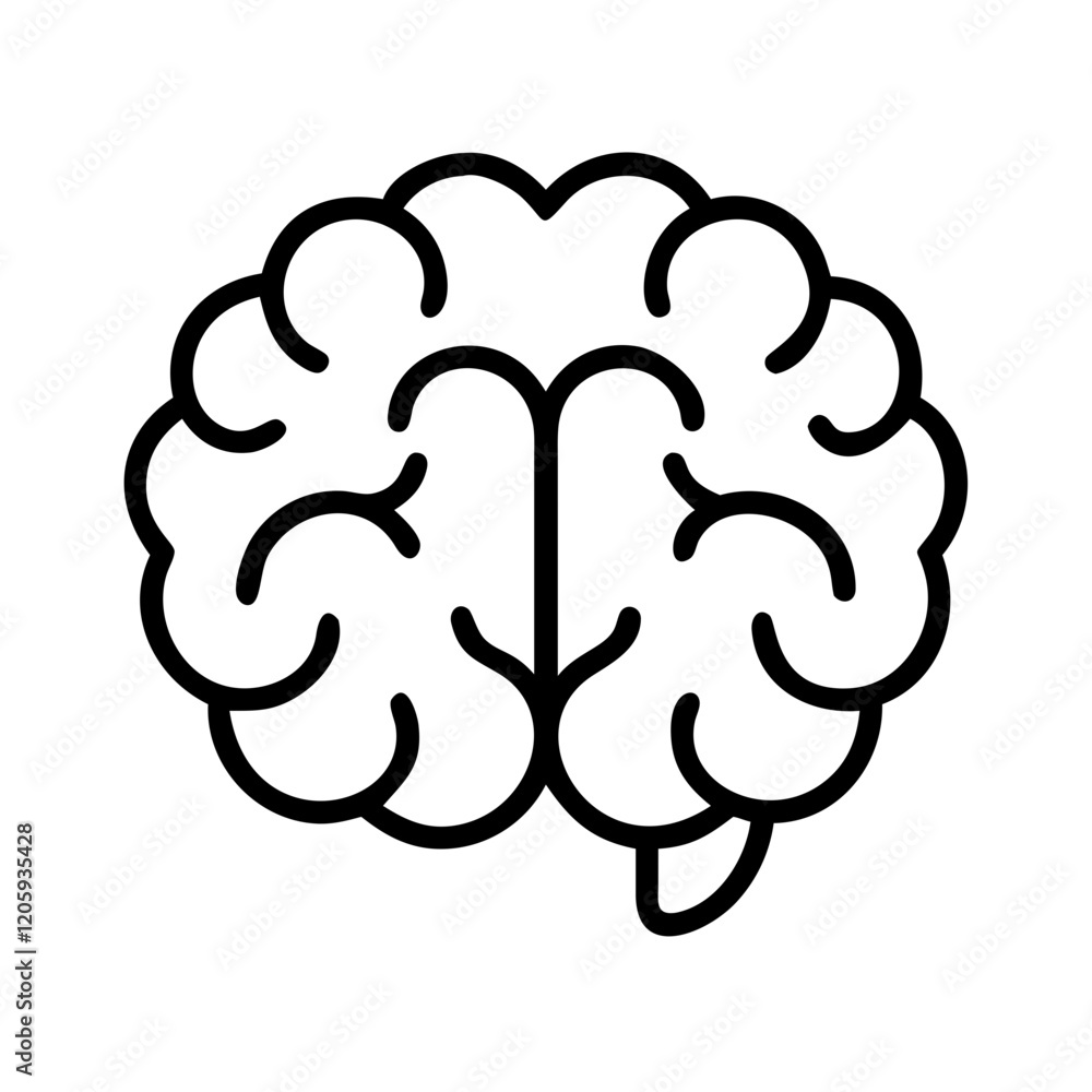 brain icon, brain line art - simple line art of brain, perfect for brain logos and icons brain icon, brain line art - simple line art of brain, perfect for brain logos and icons