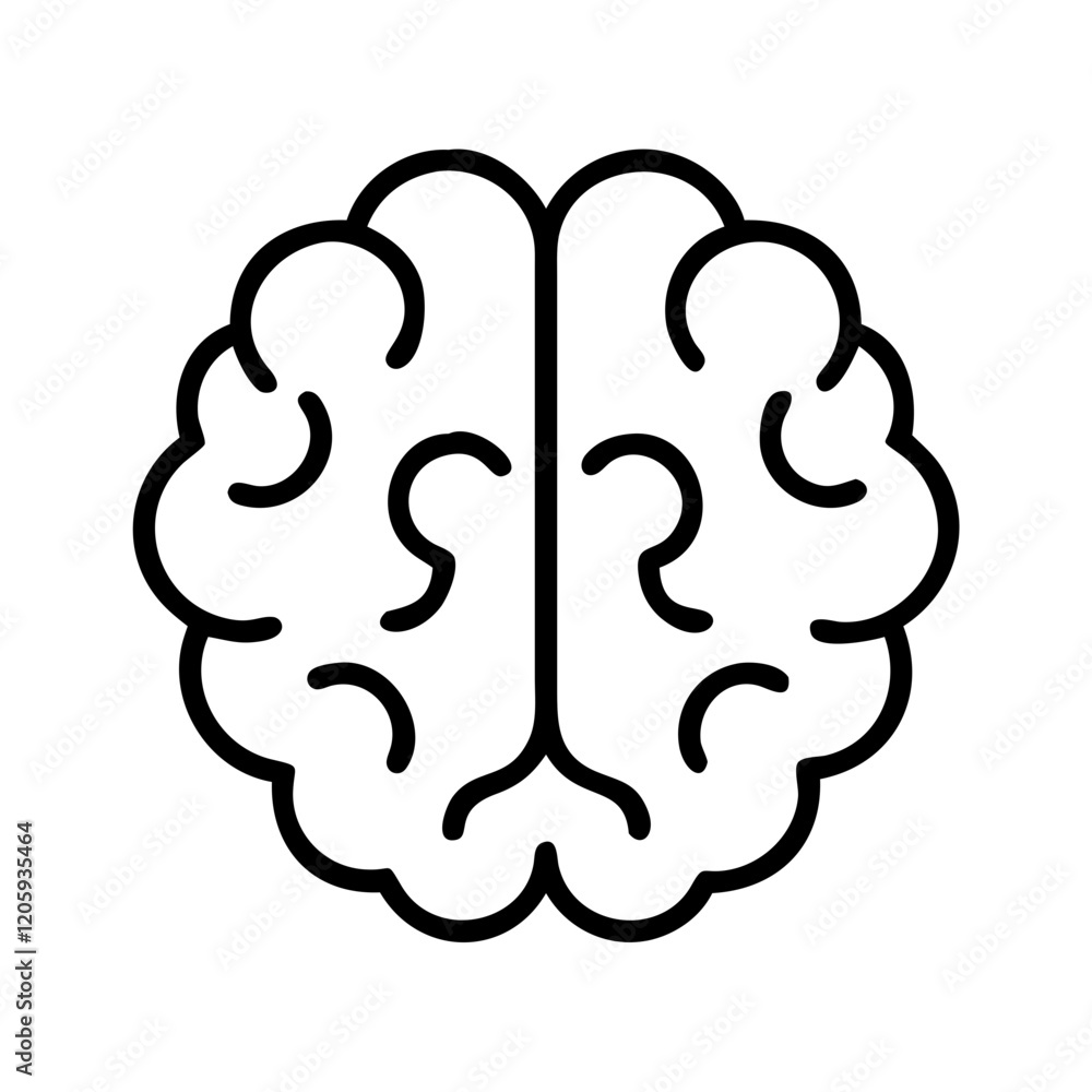 brain icon, brain line art - simple line art of brain, perfect for brain logos and icons brain icon, brain line art - simple line art of brain, perfect for brain logos and icons