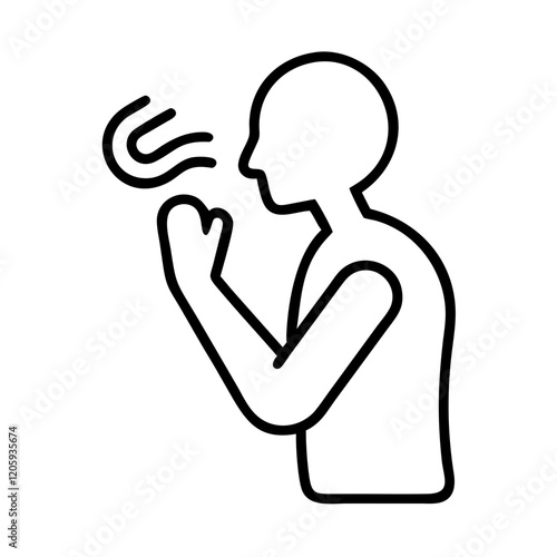breathing exercise icon, breathing exercise line art - simple line art of breathing exercise, perfect for breathing exercise logos and icons