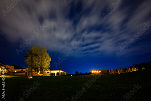 Photography night at the woodland cemetery in stockholm sweden