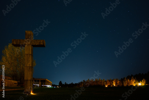 Photography cross in the graveyard - woodland cemetery in stockholm