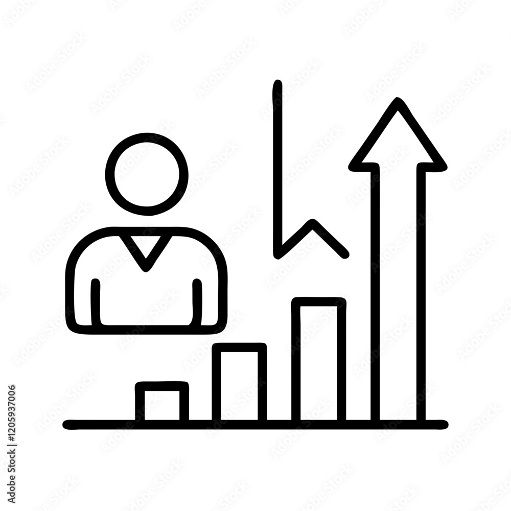 business growth icon, business growth line art - simple line art of business growth, perfect for business growth logos and icons business growth icon, business growth line art - simple line art of business growth, perfect for business growth logos and icons