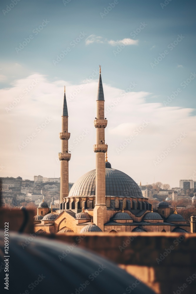 Fototapeta premium Beautiful view of the mosque architecture, Islamic building