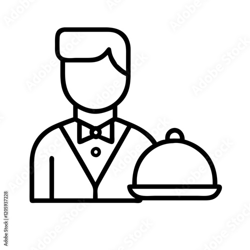 butler icon, butler line art - simple line art of butler, perfect for butler logos and icons