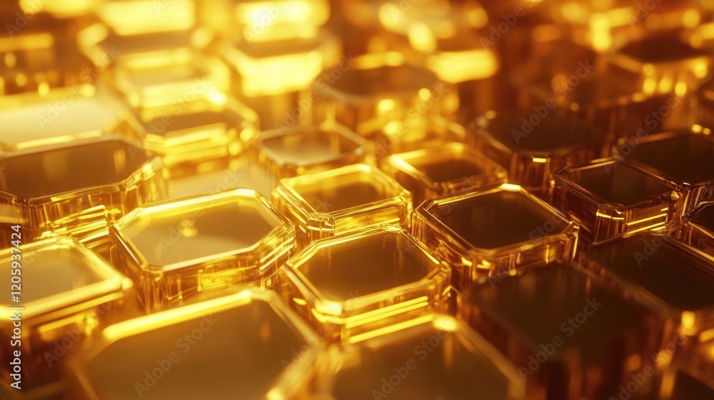 Golden Geometric Blocks Abstract Background Golden Geometric Blocks Abstract Background