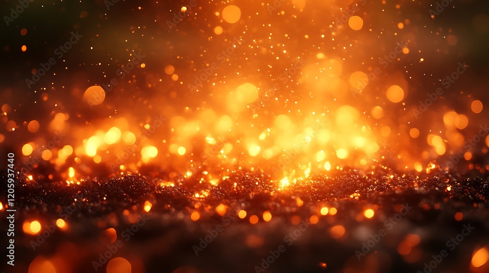 Obraz premium Abstract Orange Glowing Embers Background Image