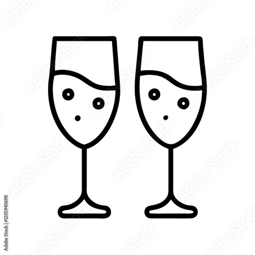Wallpaper Mural champagne glass icon, champagne glass line art - simple line art of champagne glass, perfect for champagne glass logos and icons Torontodigital.ca
