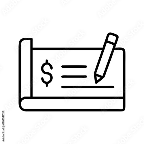 checkbook icon, checkbook line art - simple line art of checkbook, perfect for checkbook logos and icons