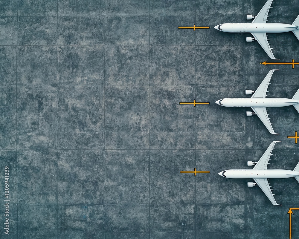 Aerial view of a busy airport runway featuring several private jets, terminals, and ground activity, airport, private jets, aerial view Aerial view of a busy airport runway featuring several private jets, terminals, and ground activity, airport, private jets, aerial view