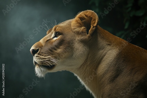 Majestic Lioness Profile Stunning Wildlife Photography photo