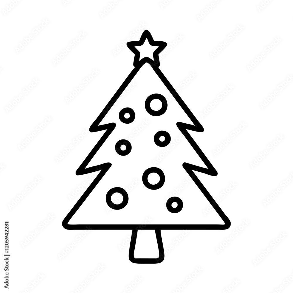 christmas tree icon, christmas tree line art - simple line art of christmas tree, perfect for christmas tree logos and icons christmas tree icon, christmas tree line art - simple line art of christmas tree, perfect for christmas tree logos and icons