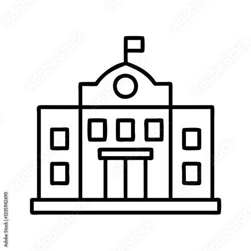 city hall icon, city hall line art - simple line art of city hall, perfect for city hall logos and icons