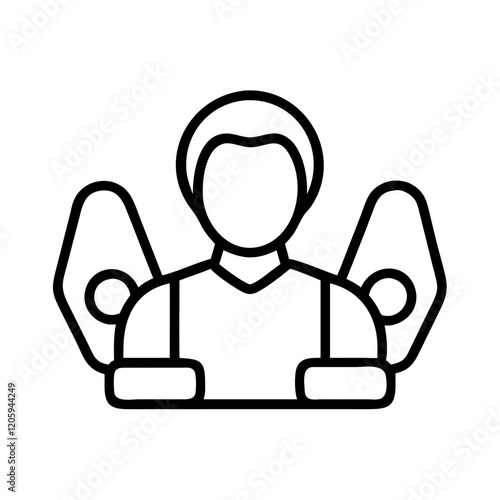 club bouncer icon, club bouncer line art - simple line art of club bouncer, perfect for club bouncer logos and icons