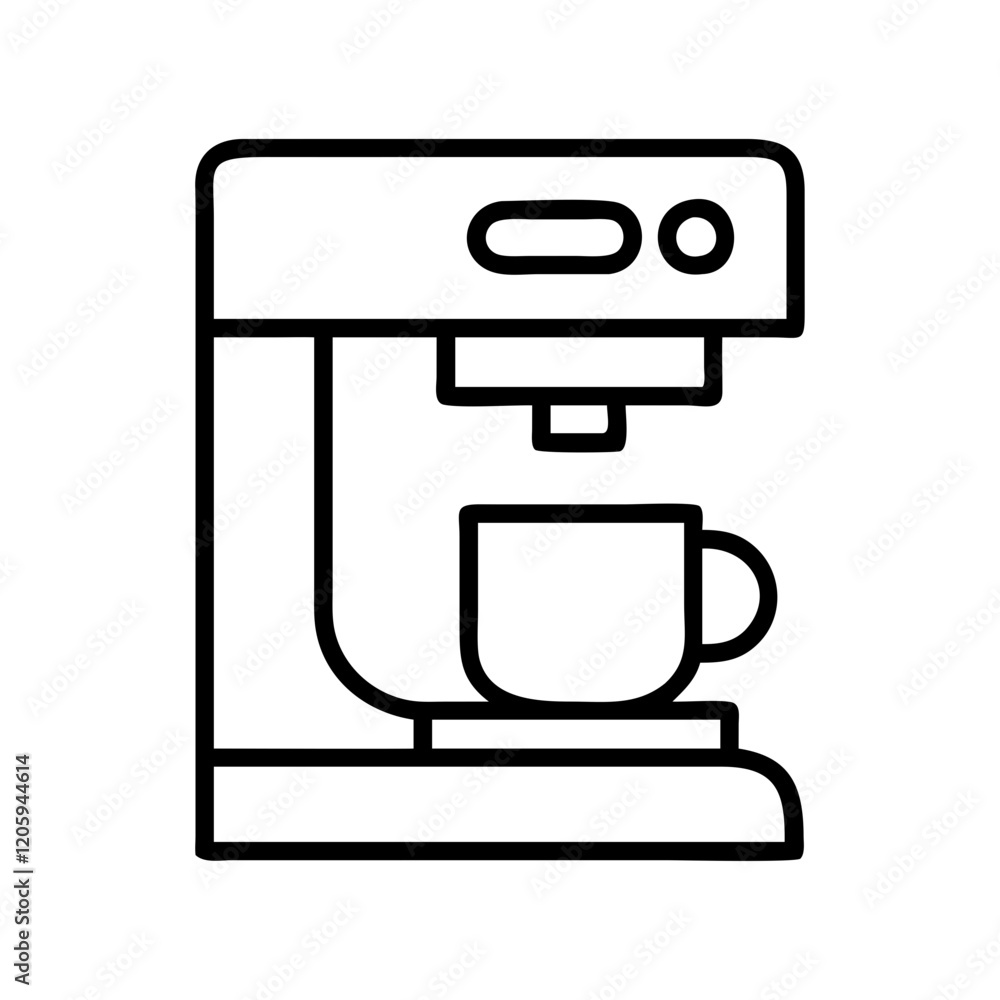 coffee machine icon, coffee machine line art - simple line art of coffee machine, perfect for coffee machine logos and icons coffee machine icon, coffee machine line art - simple line art of coffee machine, perfect for coffee machine logos and icons