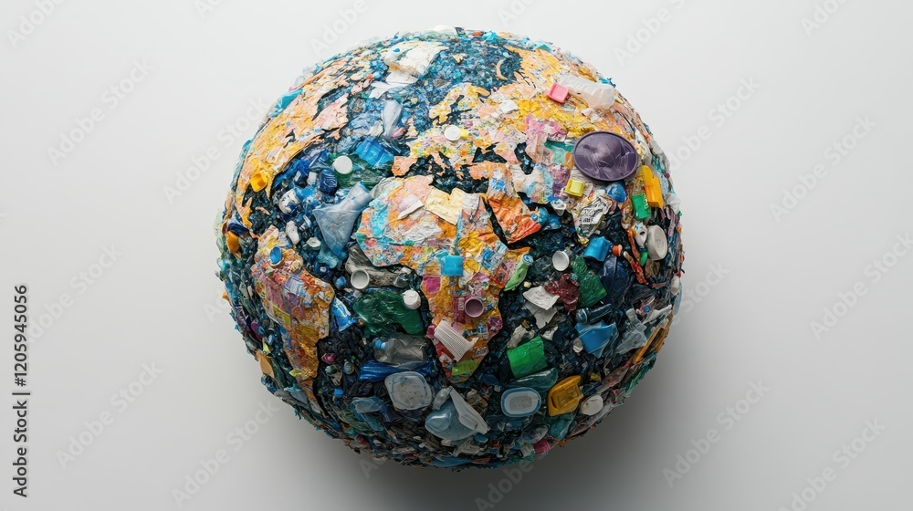 Plastic Waste Globe Representing Pollution Issues Plastic Waste Globe Representing Pollution Issues