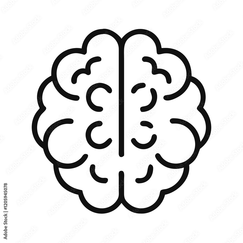 brain icon on the white background. brain icon on the white background.