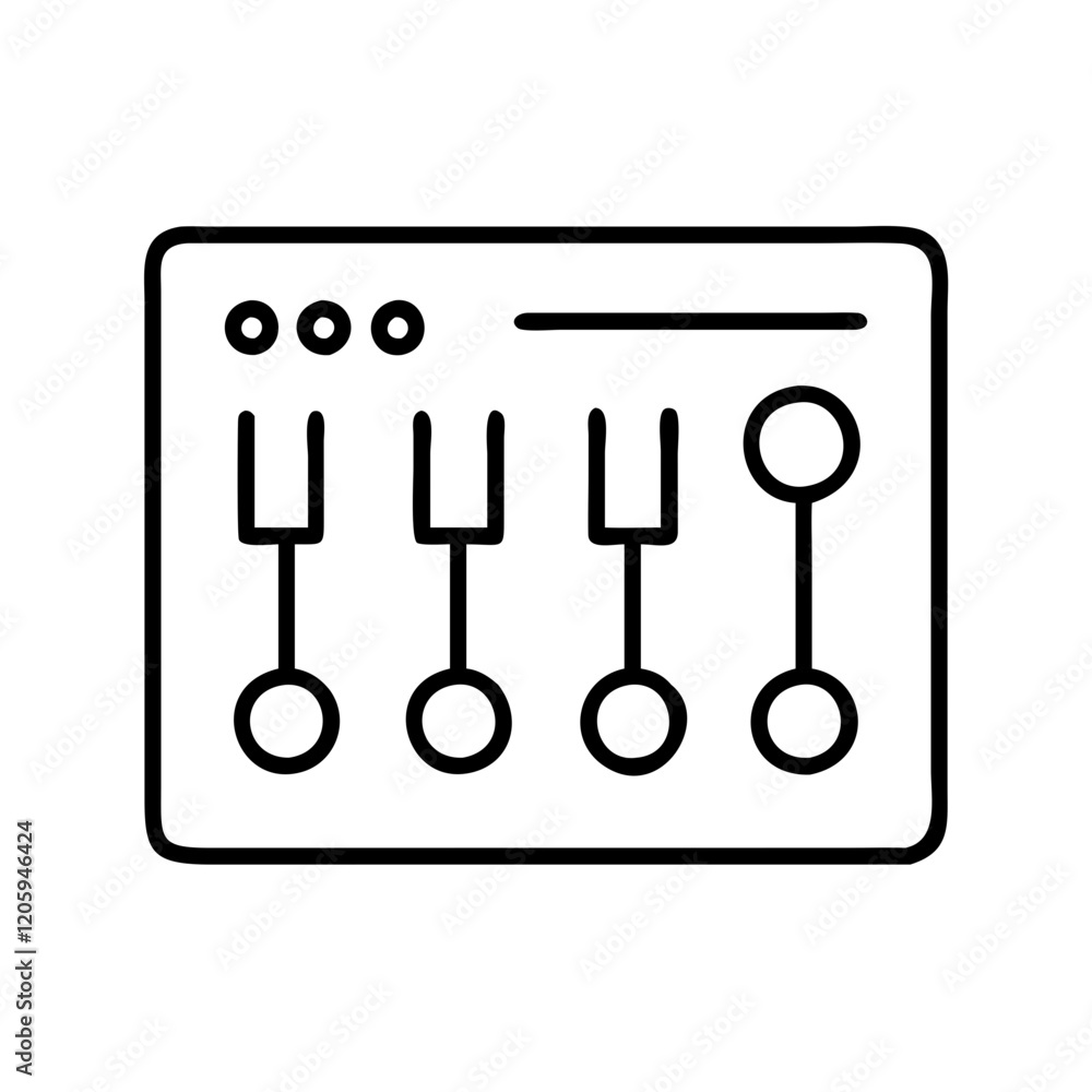 control panel icon, control panel line art - simple line art of control panel, perfect for control panel logos and icons control panel icon, control panel line art - simple line art of control panel, perfect for control panel logos and icons