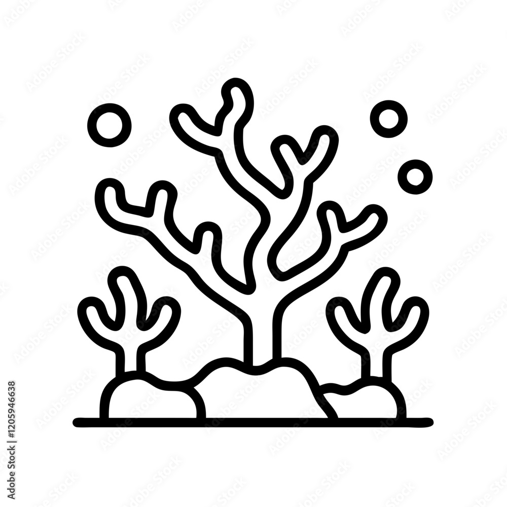 coral reef icon, coral reef line art - simple line art of coral reef, perfect for coral reef logos and icons coral reef icon, coral reef line art - simple line art of coral reef, perfect for coral reef logos and icons