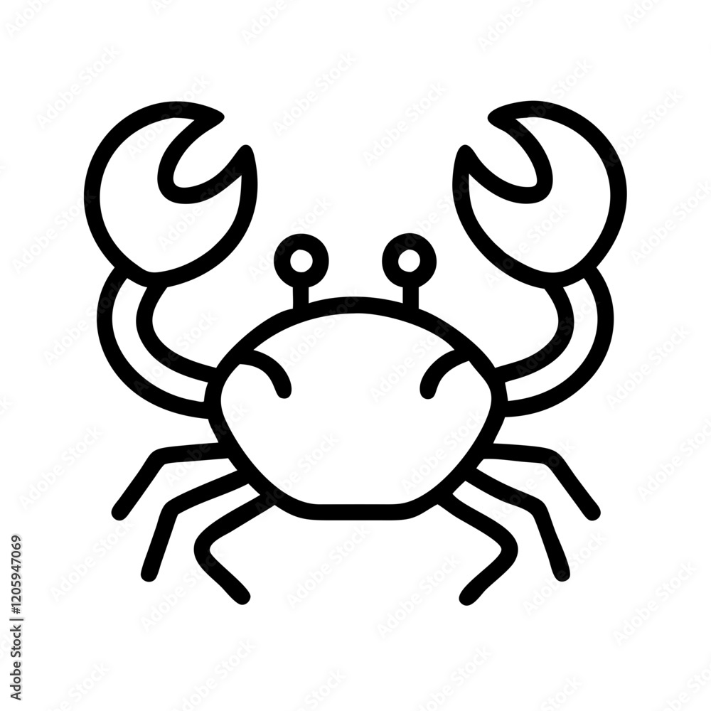 crab icon, crab line art - simple line art of crab, perfect for crab logos and icons crab icon, crab line art - simple line art of crab, perfect for crab logos and icons