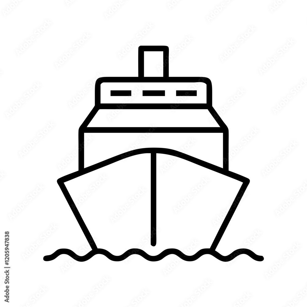 cruise ship icon, cruise ship line art - simple line art of cruise ship, perfect for cruise ship logos and icons cruise ship icon, cruise ship line art - simple line art of cruise ship, perfect for cruise ship logos and icons