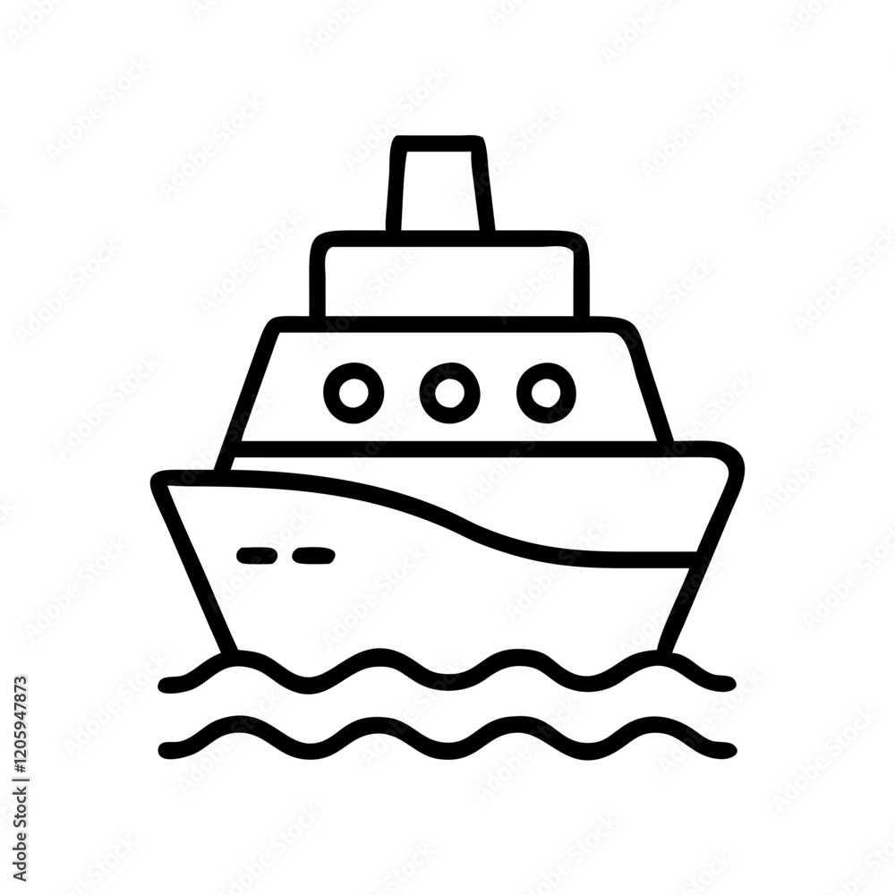 cruise ship icon, cruise ship line art - simple line art of cruise ship, perfect for cruise ship logos and icons cruise ship icon, cruise ship line art - simple line art of cruise ship, perfect for cruise ship logos and icons