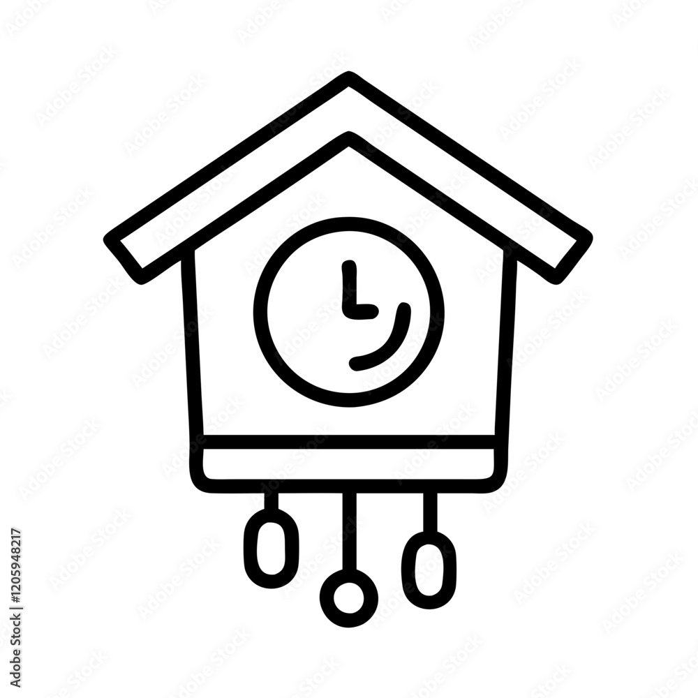 cuckoo clock icon, cuckoo clock line art - simple line art of cuckoo clock, perfect for cuckoo clock logos and icons cuckoo clock icon, cuckoo clock line art - simple line art of cuckoo clock, perfect for cuckoo clock logos and icons