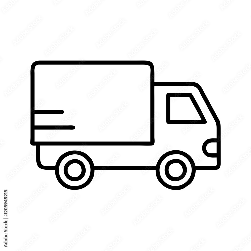 delivery truck icon, delivery truck line art - simple line art of delivery truck, perfect for delivery truck logos and icons delivery truck icon, delivery truck line art - simple line art of delivery truck, perfect for delivery truck logos and icons