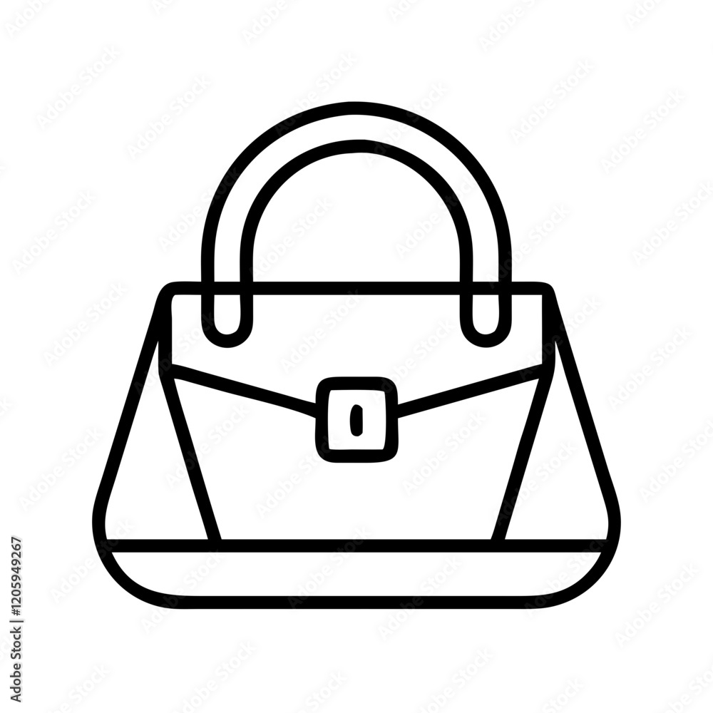 designer handbag icon, designer handbag line art - simple line art of designer handbag, perfect for designer handbag logos and icons