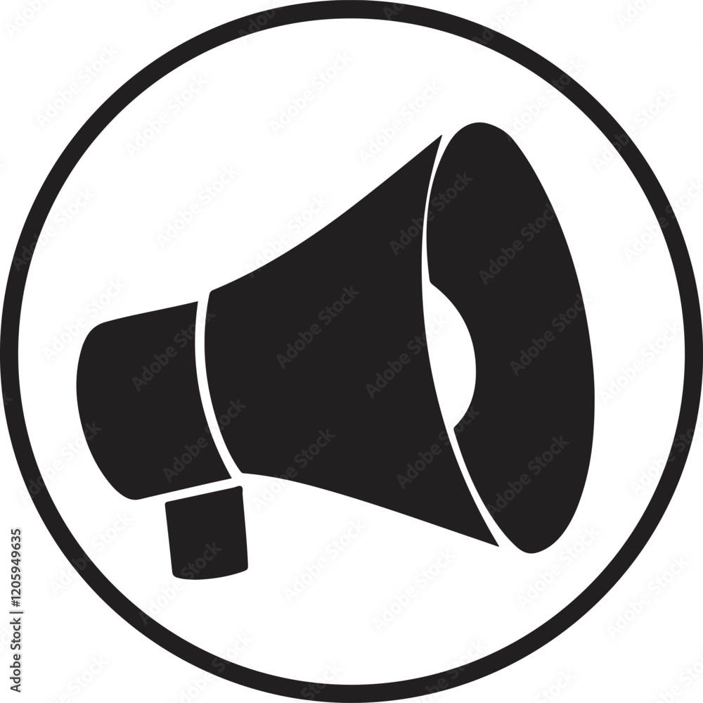Black megaphone bullhorn icon silhouette vector. mike icon. announcement device Black megaphone bullhorn icon silhouette vector. mike icon. announcement device