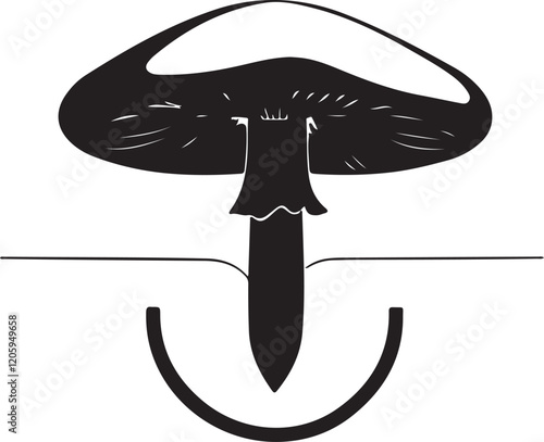 mushroom silhouette, mushroom vector image.