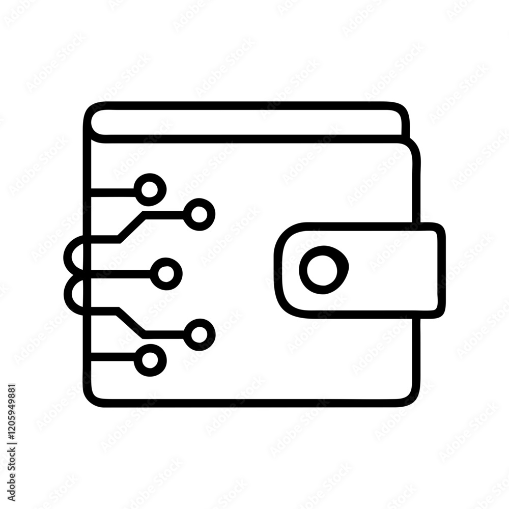 digital wallet icon, digital wallet line art - simple line art of digital wallet, perfect for digital wallet logos and icons digital wallet icon, digital wallet line art - simple line art of digital wallet, perfect for digital wallet logos and icons