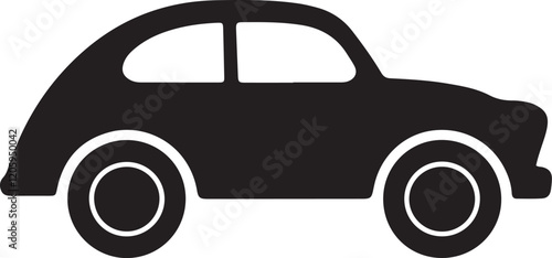 Black car icon silhouette vector art illustration