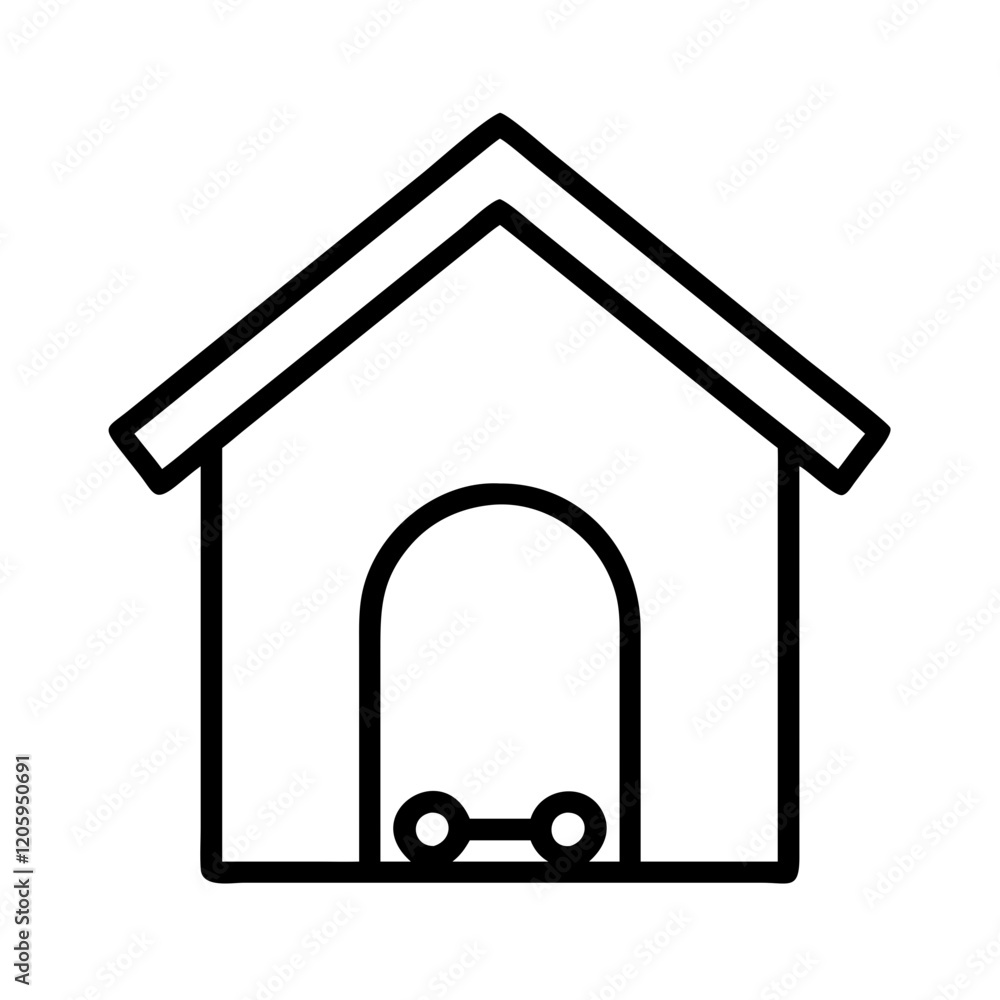 dog kennel icon, dog kennel line art - simple line art of dog kennel, perfect for dog kennel logos and icons dog kennel icon, dog kennel line art - simple line art of dog kennel, perfect for dog kennel logos and icons