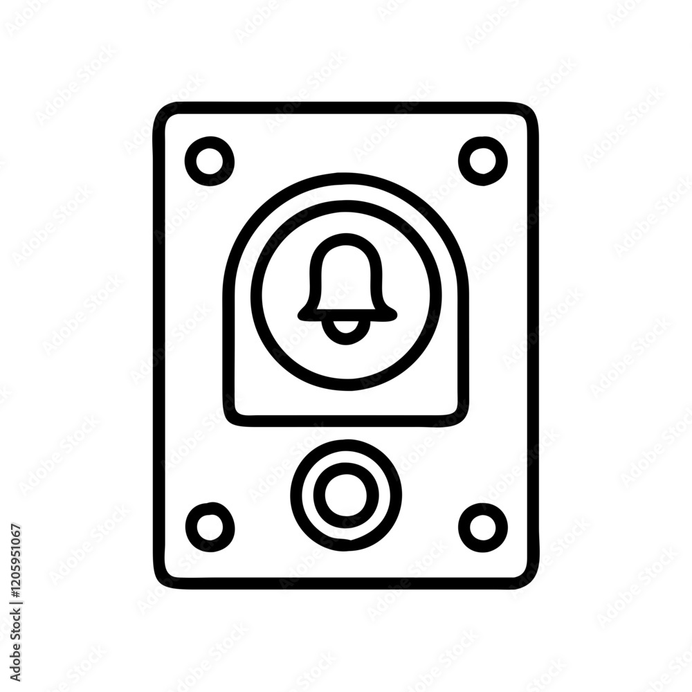 doorbell icon, doorbell line art - simple line art of doorbell, perfect for doorbell logos and icons doorbell icon, doorbell line art - simple line art of doorbell, perfect for doorbell logos and icons