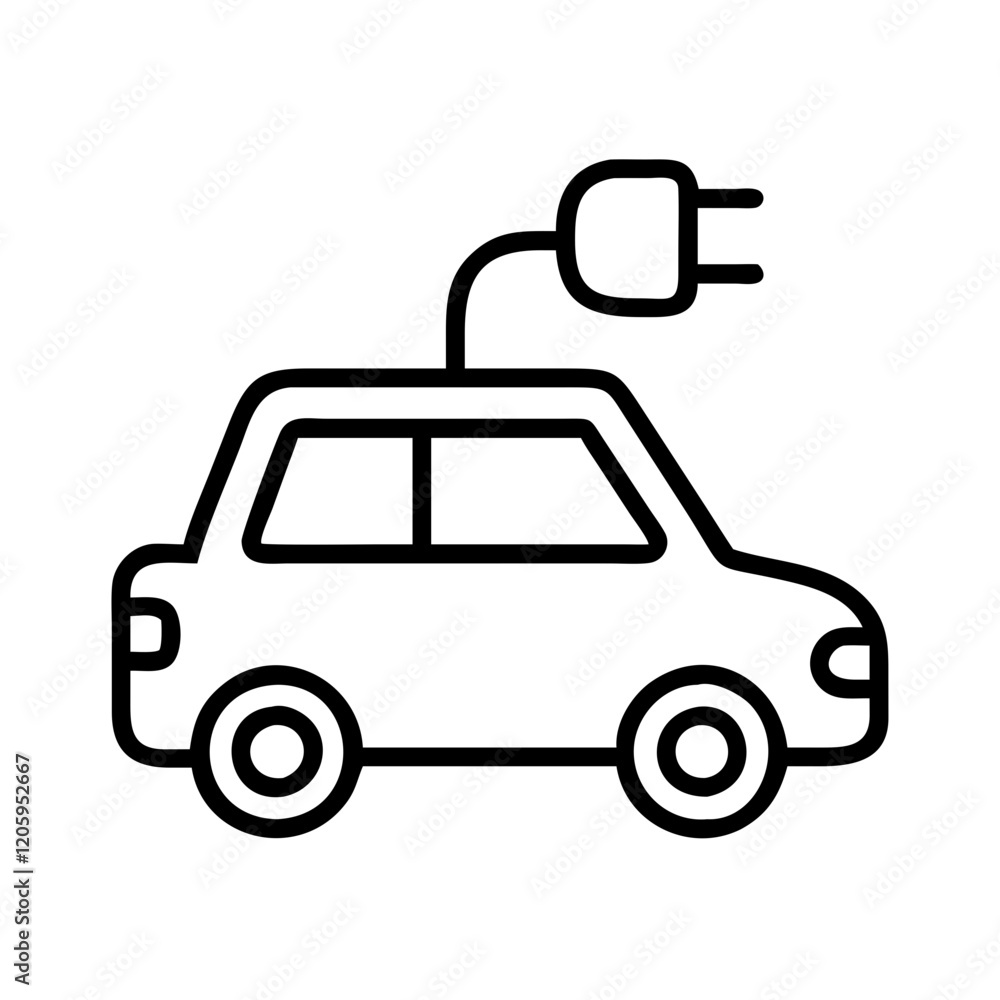electric car icon, electric car line art - simple line art of electric car, perfect for electric car logos and icons electric car icon, electric car line art - simple line art of electric car, perfect for electric car logos and icons