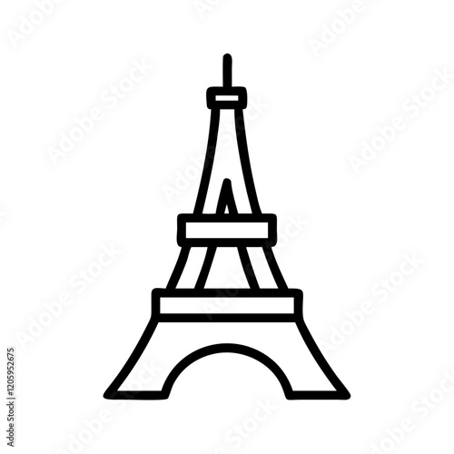 eiffel tower icon, eiffel tower line art - simple line art of eiffel tower, perfect for eiffel tower logos and icons