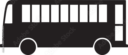Black bus silhouette vector art illustration