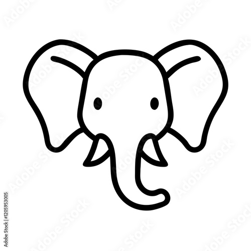 elephant icon, elephant line art - simple line art of elephant, perfect for elephant logos and icons