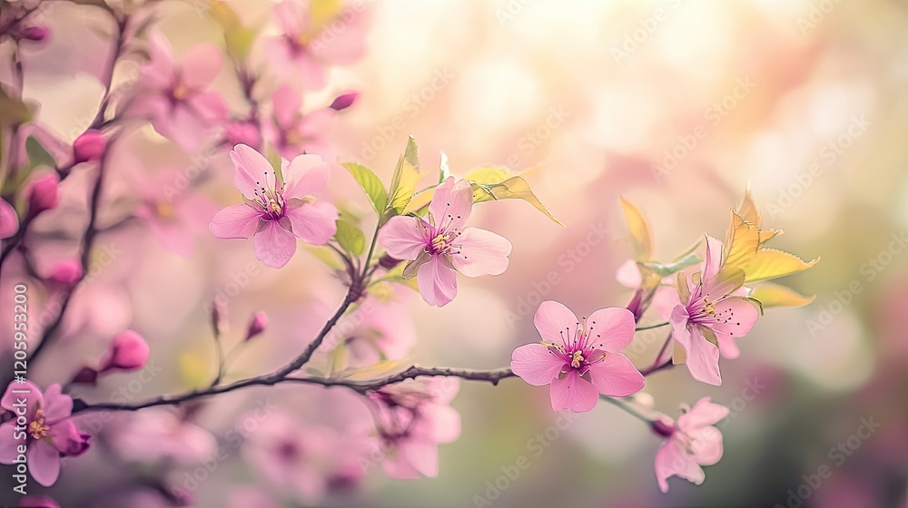 Delicate Pink Blossoms Branching Out In Springtime Delicate Pink Blossoms Branching Out In Springtime