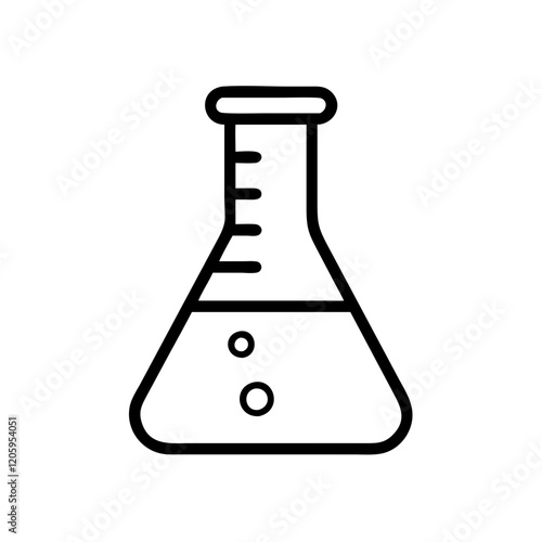 erlenmeyer flask icon, erlenmeyer flask line art - simple line art of erlenmeyer flask, perfect for erlenmeyer flask logos and icons
