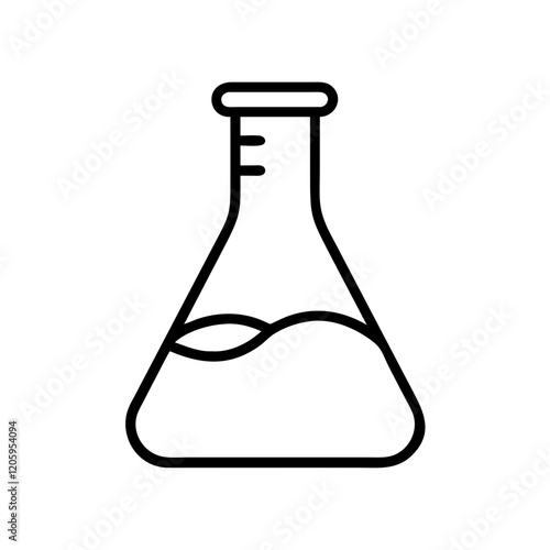 erlenmeyer flask icon, erlenmeyer flask line art - simple line art of erlenmeyer flask, perfect for erlenmeyer flask logos and icons