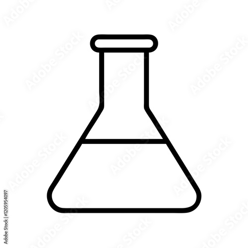 erlenmeyer flask icon, erlenmeyer flask line art - simple line art of erlenmeyer flask, perfect for erlenmeyer flask logos and icons